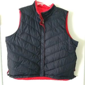 Puffer Vest reversible full zip black & red y2K